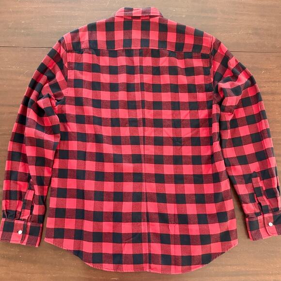 Frank & Eileen | Red & Black Finbar Button Up Flannel Plaid Shirt | size Medium - Picture 4 of 5